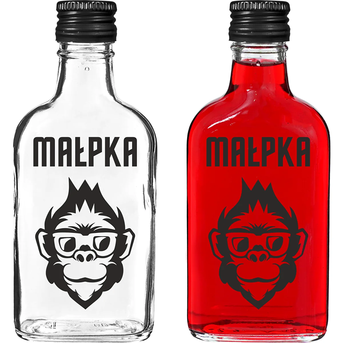 Taskumattipullo 200 ml kierrekorkilla, 'Apina'-painatus, 1 kpl.