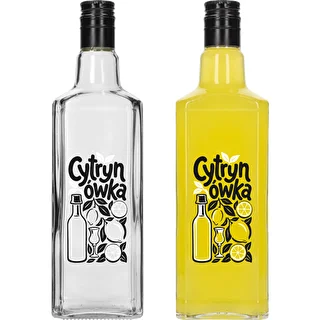 Tynktura-pullo 500 ml, ”Cytrynówka”-painatuksella ja kierrekorkilla – photo 3
