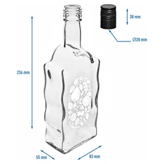 Klasztorna-pullo 500 ml kierrekorkilla ja painatuksella "Hedelmät", kuvio 1 – photo 5