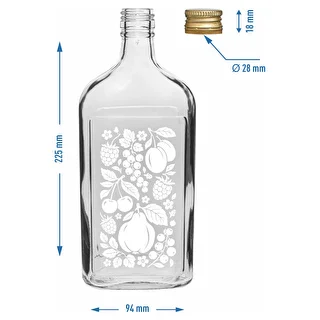 Taskumattipullo 500 ml kierrekorkilla ja ”Hedelmät”-painatuksella, malli 2 – photo 5