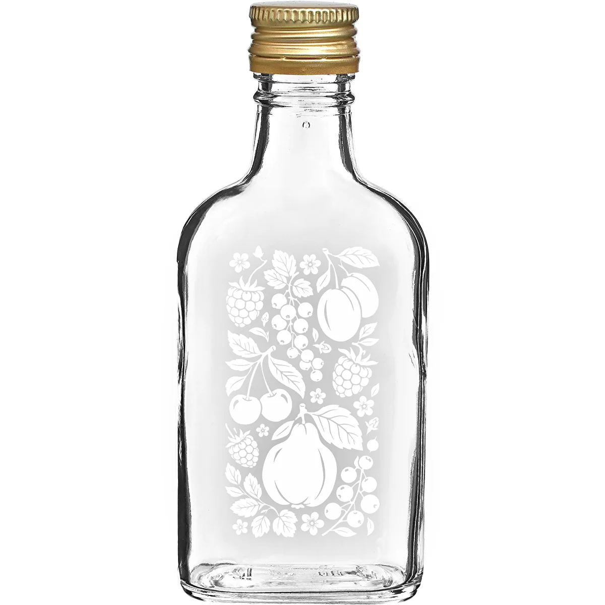 Taskumattipullo 200 ml kierrekorkilla ja ”Hedelmät”-painatuksella, kuvio 2