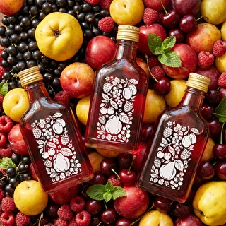 Taskumattipullo 200 ml kierrekorkilla ja ”Hedelmät”-painatuksella, kuvio 2 – photo 3