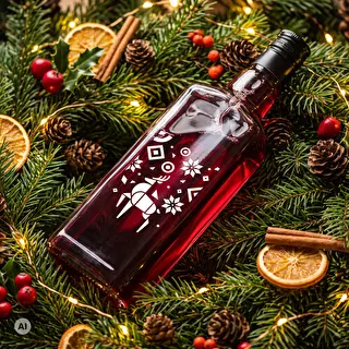 Tynktura-pullo, 500 ml, korkilla – Jouluinen Poro – photo 6