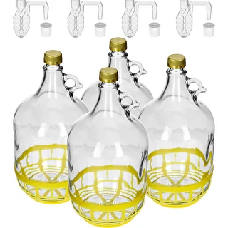 4 x Dama 5L korkilla, käymisputkella, sulkimella ja korilla – photo 1