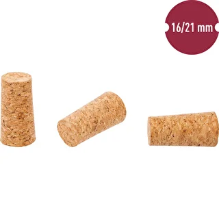 Luonnollinen kartiokorkki fi16/21mm - agglomeroitu - 100kpl – photo 2