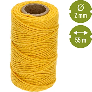 Keltainen puuvillanyöri 2 mm/55 m/100 g – photo 4