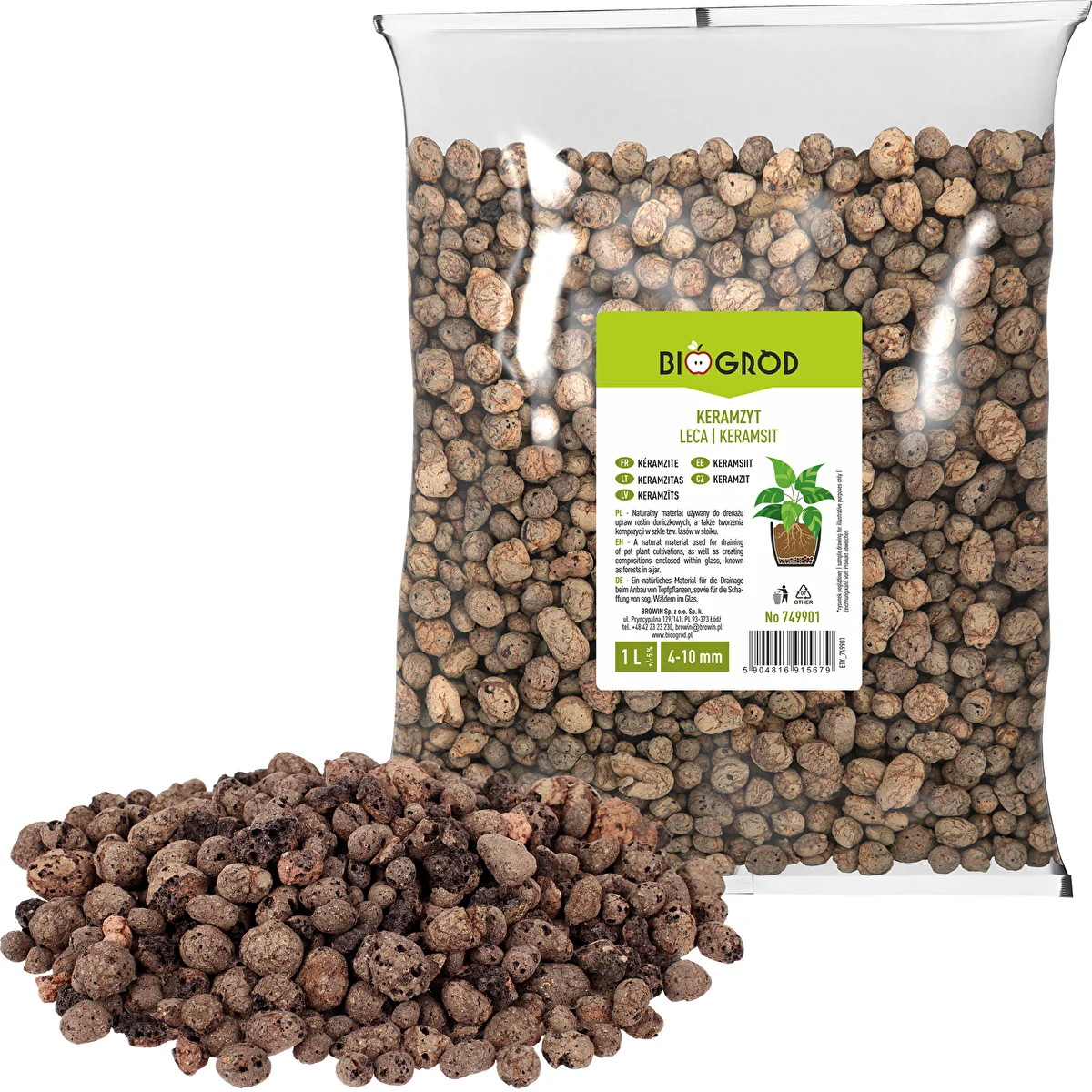 Kevytsora ruukkukasveille, puutarhanhoitoon ja lasimetsiin, 4-10 mm, 1L