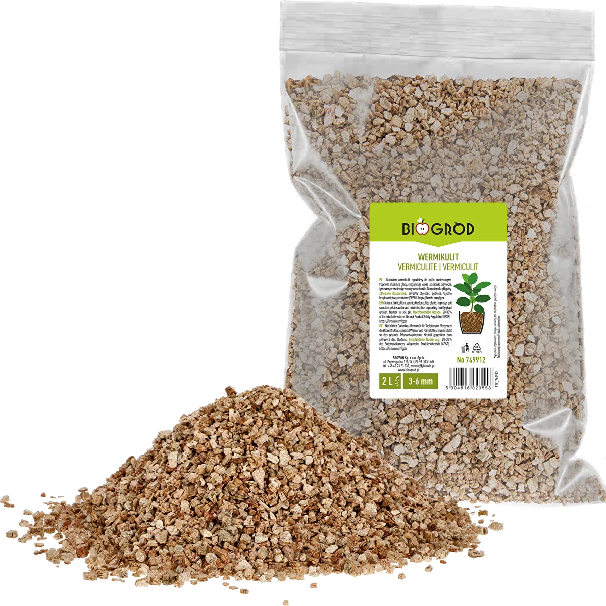 Vermikuliitti ruukkukasveille ja puutarhanhoitoon, 2 L