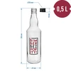 0,5 L pullo kierrekorkilla ja 2-värisellä painatuksella Bimber Bez Popity - 4 kpl - 8 