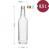 500 ml suora vodkapullo kierrekorkilla - 8 kpl - 7 