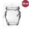 Amforapurkki TO 106 ml värillisellä kannella fi 53 - 8 kpl - 6 