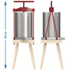 Kehysprensa hedelmille – metallikorilla, 10L - 6 