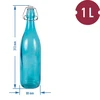 Lasipullo 1 L tiiviillä sulkimella - eri väreissä - 2 