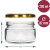 Matalapurkki 200ml - kultaisella kannella fi 82/6, 6kpl. - 5 