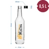 Pullo 0,5 L kierrekorkilla ja painatuksella Antiinflatorinen - 4 kpl - 7 