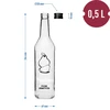 Pullo 0,5 L kierrekorkilla ja painatuksella Kvitteni - 4 kpl - 7 