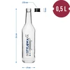 Pullo 0,5 L korkilla ja painatuksella Destylowana - 4 kpl - 7 
