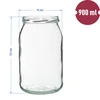 Purkit TO 900 ml kultaisella kannella fi 82/6 - 6 kpl. - 8 