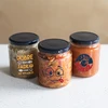 Purkki TO 580ml fi 82 värillisellä painatuksella ja mustalla kannella, 3 kpl. - 9 