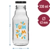 Twist off -pullo 330 ml kierrekorkilla fi43 ja värikkäällä painatuksella - 6 kpl - 6 