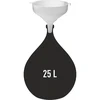 Valkoinen muovinen suppilo ø 25 cm - 2 