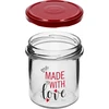 Yksinkertainen purkki 346ml fi 82 värillisellä painatuksella "Made With Love" ja viininpunaisella kannella, 3 kpl. - 5 