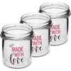 Yksinkertainen purkki 346ml fi 82 värillisellä painatuksella "Made With Love" ja viininpunaisella kannella, 3 kpl. - 3 