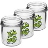 Yksinkertainen purkki 346ml fi 82 värillisellä painatuksella "Yum Yum" ja mustalla kierrekannella, 3 kpl - 3 
