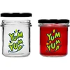 Yksinkertainen purkki 346ml fi 82 värillisellä painatuksella "Yum Yum" ja mustalla kierrekannella, 3 kpl - 4 