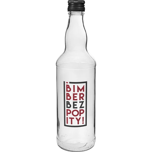 0,5 L pullo kierrekorkilla ja 2-värisellä painatuksella Bimber Bez Popity - 4 kpl - 3