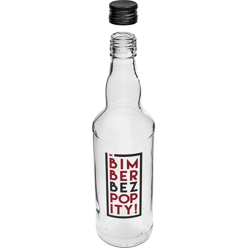 0,5 L pullo kierrekorkilla ja 2-värisellä painatuksella Bimber Bez Popity - 4 kpl - 4