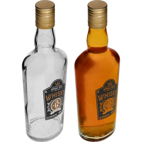 0,5 L pullo kierrekorkilla ja 2-värisellä viskipainatuksella - 4 kpl - 6