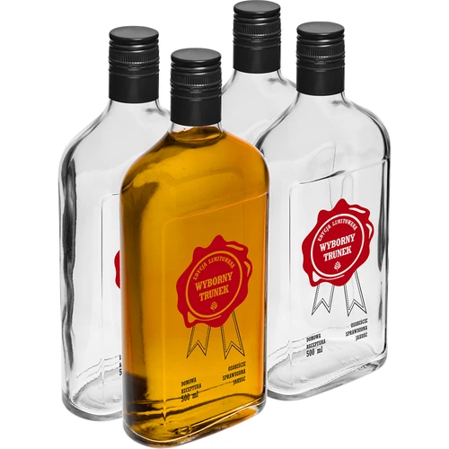 0,5 L pullo kierrekorkilla ja kaksivärisellä painatuksella 'Erinomainen Juoma' - 4 kpl  - 1 