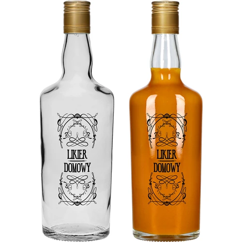 0,5 L pullo kierrekorkilla ja painatuksella Kotitekoinen likööri - 4 kpl - 6