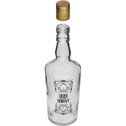 0,5 L pullo kierrekorkilla ja painatuksella Kotitekoinen likööri - 4 kpl - 4