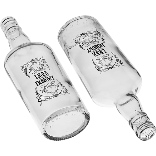 0,5 L pullo kierrekorkilla ja painatuksella Kotitekoinen likööri - 4 kpl - 8