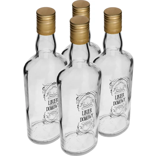0,5 L pullo kierrekorkilla ja painatuksella Kotitekoinen likööri - 4 kpl - 2