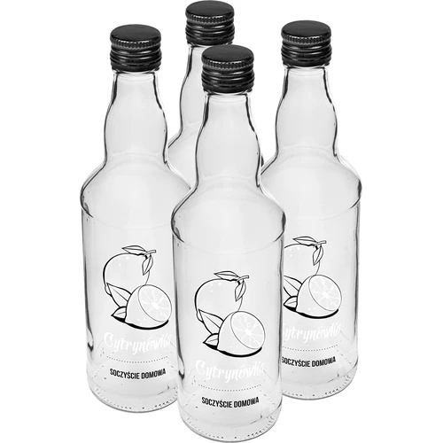 0,5 L pullo kierrekorkilla ja painatuksella Sitruunalikööri 4 kpl - 2