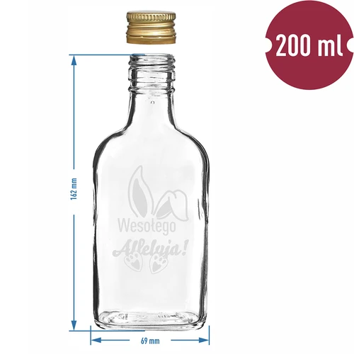 200 ml pullo kierrekorkilla, painatus KANIN KORVAT 6 kpl - 6