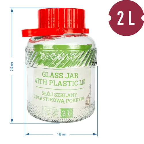 2L purkki muovikannella - 2