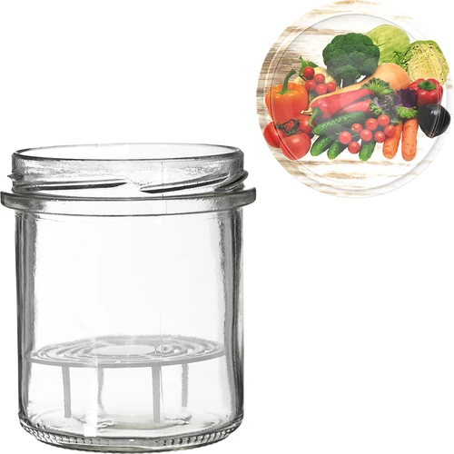 350 ml purkki kannella ja painolla - 6 kpl - 8