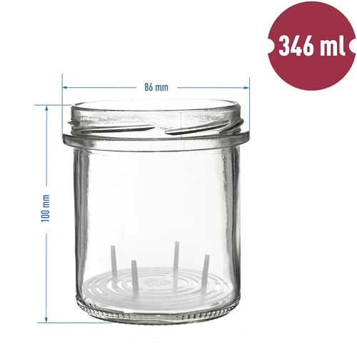 350 ml purkki kannella ja painolla - 6 kpl - 7