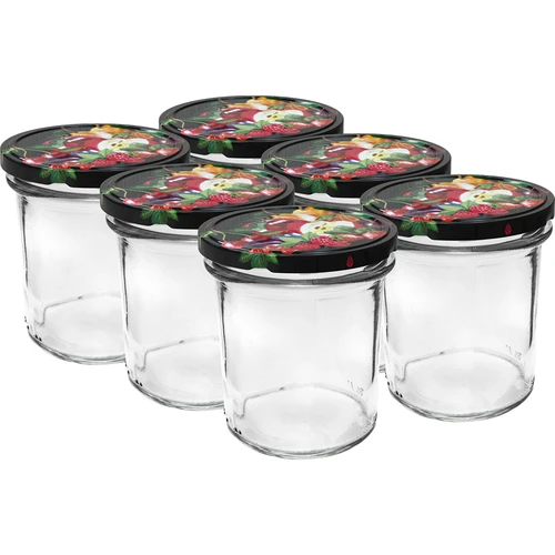350 ml purkki värillisellä kannella - 6 kpl  - 1 
