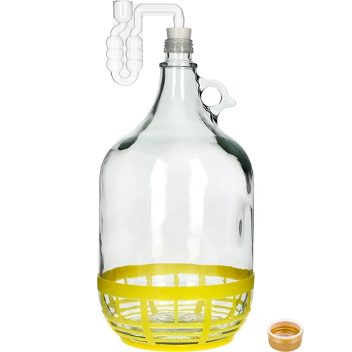 4 x Dama 5L korkilla, käymisputkella, sulkimella ja korilla - 3