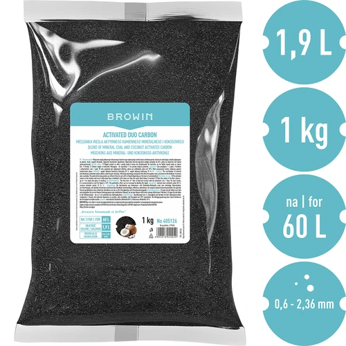 Activated Duo Carbon – kiviperäinen mineraali- ja kookospohjainen aktiivihiiliseos, 1 kg, riittää 60 litrille - 3