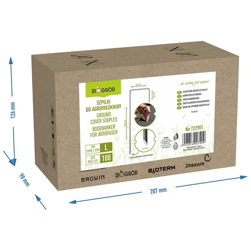 Agrohuovan L-malliset teräsnastat - 100 kpl - 8
