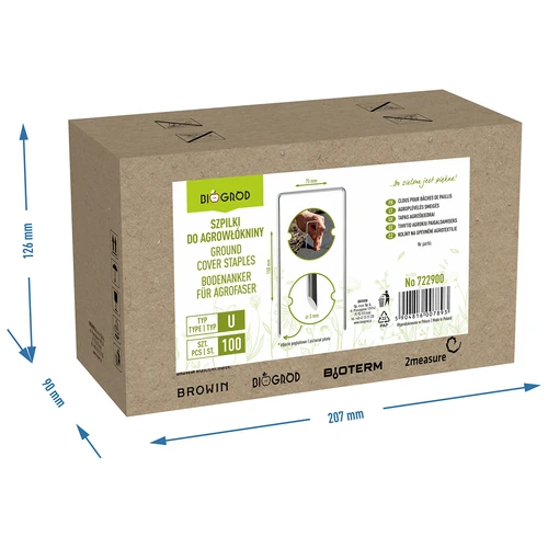 Agrohuovan U-muotoiset teräsnastat - 100 kpl - 8