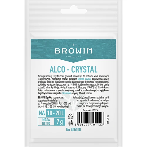 Alco-crystal - alkoholin ominaisuuksia parantava aine  - 1 