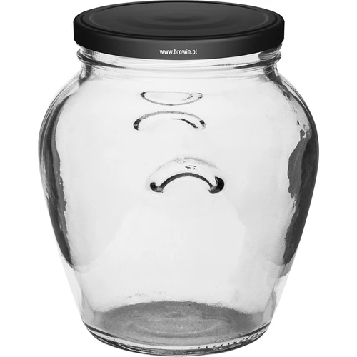 Amfora-purkki 580 ml (fi 82) mustalla kannella 6 kpl - 2