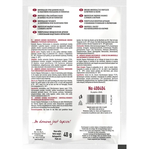Aromatic Bayanus Multicomplex aloituspakkaus viinille, 40 g - 2